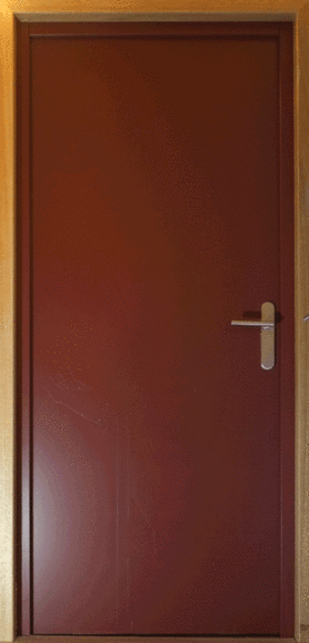 Signalétique du Refuge de Terre Rouge à Valmeinier : animation de la signalétique sur la porte d’accès au dortoir de Paul.